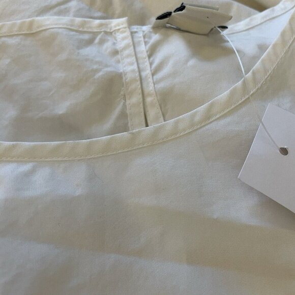 J.CREW Womens NWT Bell Flare Sleeve Blouse Sz M White Ribbon Modest Dressy Boho - Picture 11 of 11